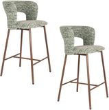 Housecraft Living Chelsea Barkrukken rugleuning 67 cm Groen - Set van 2