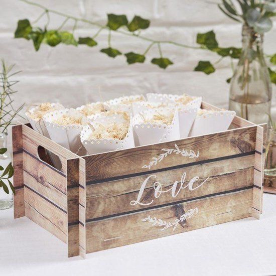 Ginger Ray Kistje met LOVE houtlook - Beautiful Botanics - Bruin
