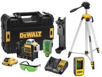 DeWalt DCE089D1GTRID Kruislijnlaser Combi Set - 10.8V - Groen - 30m - Incl. Accu, Ontvanger & Statief