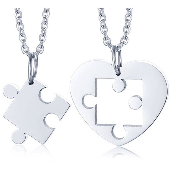 LGT JWLS LGT Jewels Vriendschapsketting Edelstaal Hart Puzzel