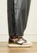Manfield - Dames - Taupe leren sneakers met suède details - Maat 39