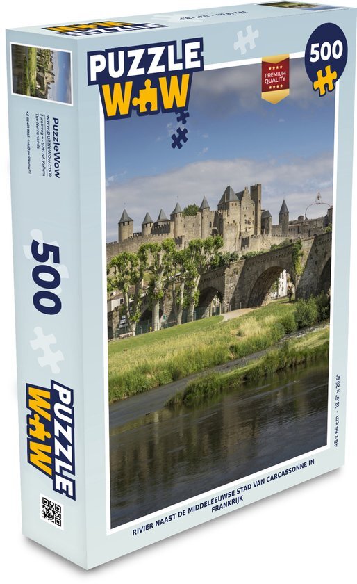 MuchoWow Puzzel Carcassonne - Rivier - Kasteel - Legpuzzel - Puzzel 500 stukjes