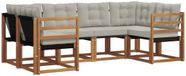 vidaXL Hoek loungeset 6 zitplaatsen Acacia hout Naturel et gris clair