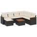 vidaXL Loungeset met kussens, polyrattan, zwart