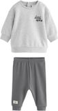 Next - Jongens - Set van babysweatshirt en -legging - Grijs