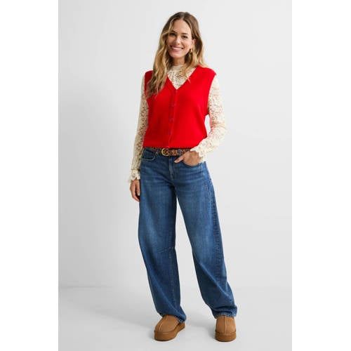 Anytime Gebreide Gilet Rood