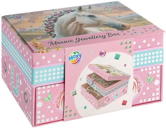 MOXY Paarden Juwelendoos Mozaiek Versieren - Knutselset Sieradendoos