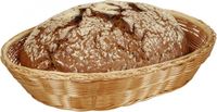 Kesper Brood/fruit mandje - gevlochten kunststof - lichtbruin - ovaal - L33 x B25 x H13 cm