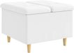 vidaXL Pouf avec rangement, blanc, 60 x 60 x 45 cm, similicuir
