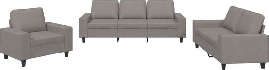 VidaXL 3-delige Loungeset stof taupe