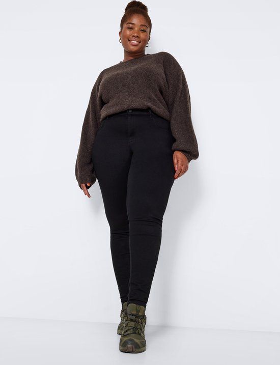 NOISY MAY NMCALLIE HW JEANS VI023BL CURVE NOOS Dames Jeans - W46 X L32 - Black Denim