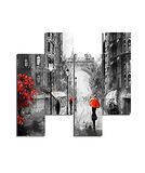 Homemania Afbeelding Parijs 4 steden en landschappen per woonkamer, meerkleurig, 76 x 0,3 x 50 cm, HM204PMDF223, MDF