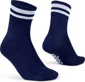 GripGrab Original Stripes Crew Zomer Fietssokken Gestreepte Retro Wielersport Sokken Coolmax - Unisex - Navy Blauw - Maat XS (35-38)