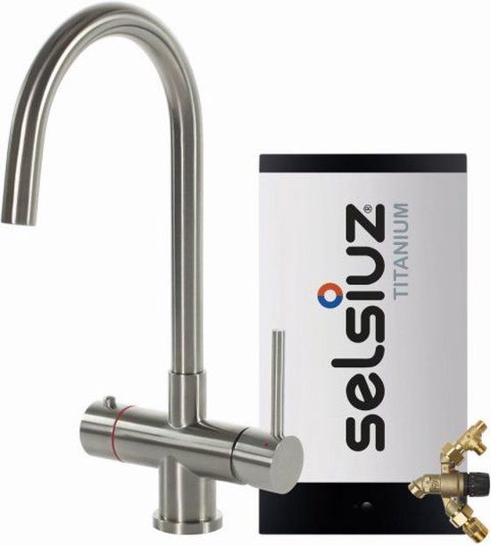 Selsiuz kranen Selsiuz Rond RVS (Inox) met TITANIUM Combi (Extra) boiler - 350285