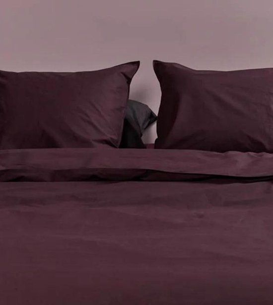 Ambiante Cotton Uni Dekbedovertrek Tweepersoons 200x200/220 cm - Donkerrood