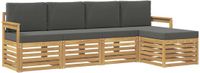 vidaXL - Bank loungeset - 5 zitplekken - Wit en antracietkleurig - Polyester