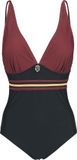 Harry Potter Gryffindor Dames Zwempak - zwart/bordeaux - M