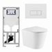 QeramiQ Dely Toiletset - 36.3x51.7cm - diepspoel - rimless - Geberit UP320 inbouwreservoir - met Burda frame - softclose toiletzitting - mat witte bedieningsplaat - rechtehoekige knoppen - glans wit