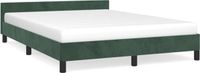 vidaXL Bedframe zonder matras 140x200 cm fluweel donkergroen