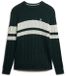 Superdry Cotton Stripe Cable Trui Heren XXL Eagle Green/Bone White