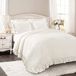 Lush Decor Reyna Ruches Dekbedset - 3-delige gezellige ruches beddengoed set - tijdloze elegantie en comfort voor slaapzaal - volledig/queensize bed, wit