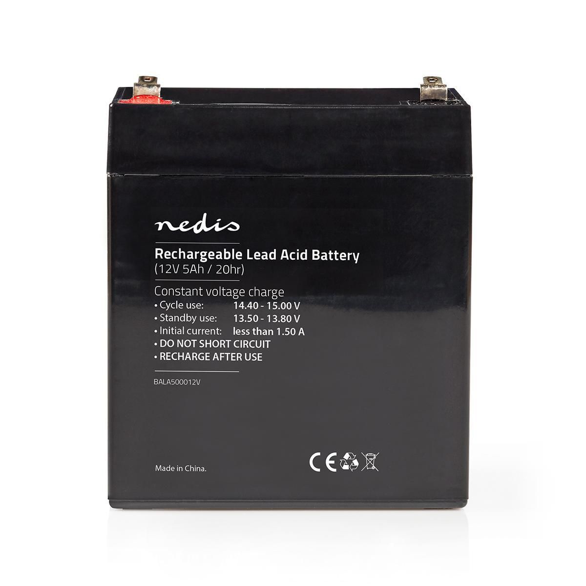 Nedis BALA500012V 12V 5000mAh Sealed Lead Acid (VRLA) Battery - Black