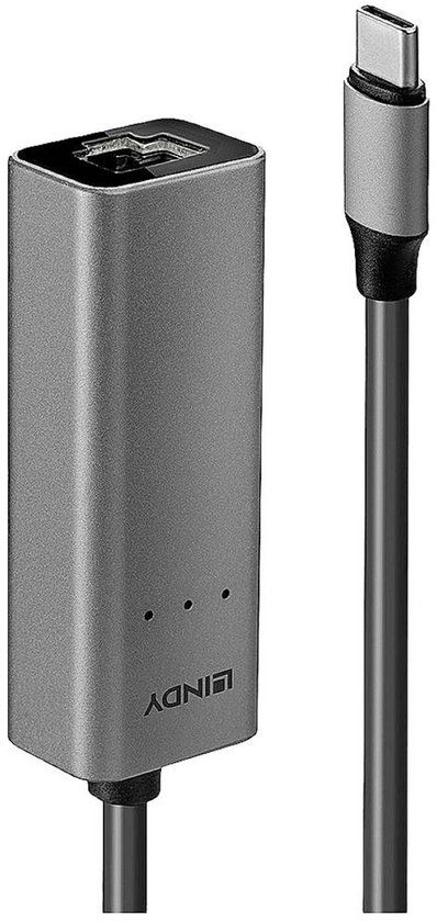 LINDY Netwerkadapter 2.5 GBit/s USB-C 3.1 Gen 1, Gigabit-LAN (1/2.5 Gbit/s), RJ45