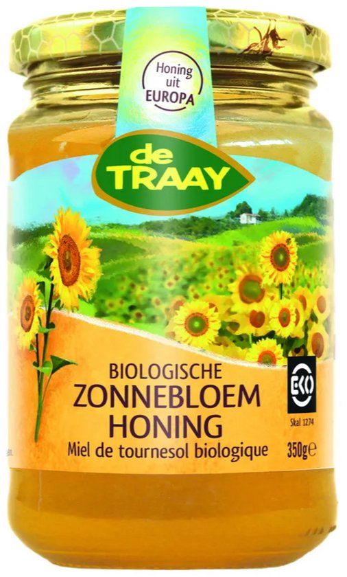 De Traay Traay Zonnebloem honing creme bio 350 Gram