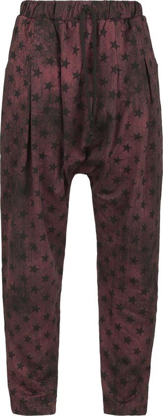 R.E.D. by EMP R.E.D. Rock-Engineered Design Bordeauxrode basic vrijetijdsbroek met sterrenprint - Dames - XL