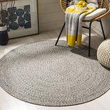 Safavieh BRD256A-3R gevlochten collectie Ivory and Steel Grey Round Area Rug Casual 3' Diameter ivoor/staalgrijs