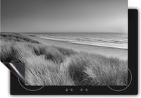 Chefcare Inductie Beschermer Strand en Zee met Zonsondergang - Zwart Wit - 75x50 cm