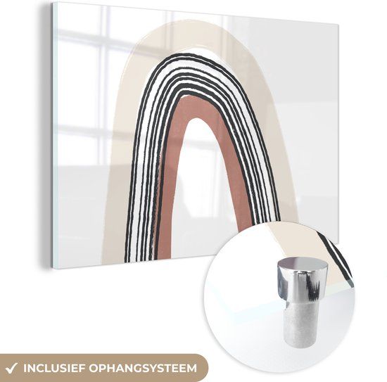 MuchoWow® Glass Painting 120x80 cm - Acrylic Glass Painting - Rainbow - Pastel - Design - Photo on Glass - Paintings