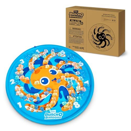 Bunch O Balloons Octopus Splash Pad with 100+ Quick-Filling, Self-Sealing Water Balloons by ZURU