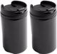 Merkloos Thermosbekers - metallic zwart - 320 ml - RVS - 2 stuks