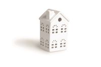 Excelsa Maison Lanterne, céramique, blanc, 7,5 x 7,5 x 14,5 cm