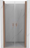 Mexen Mist porte de douche pivotante 70 cm, transparent, cuivre brossé