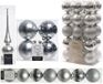 Decoris Kerstballen set kunststof zilver - 42 stuks - 6-8-10 cm - mix glans en mat