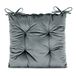 AmeliaHome Stoelkussen met banden 40 x 40 cm, zitkussen fluweel look, Aleksa, antraciet