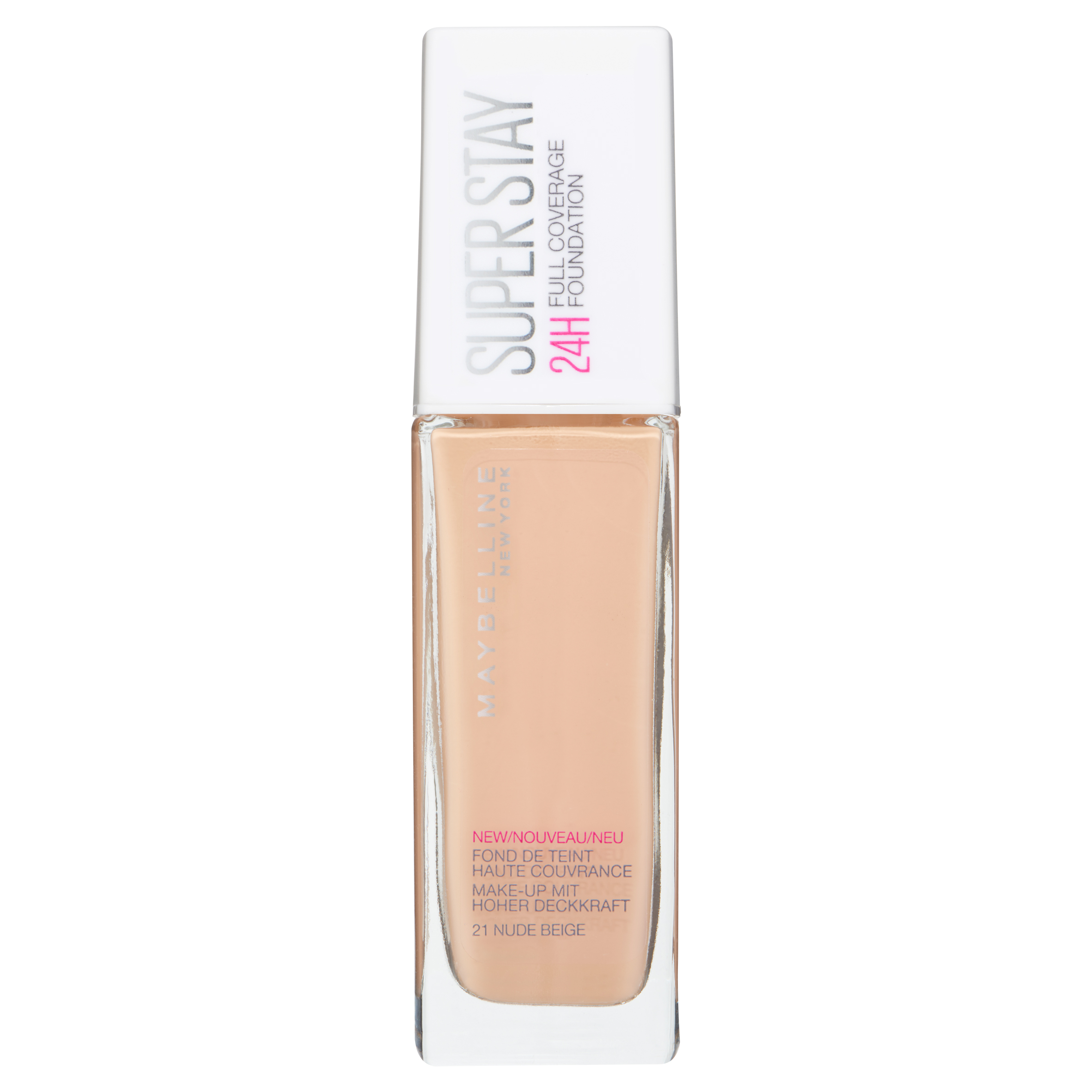 Maybelline SuperStay Full Coverage Foundation - 021 Nude Beige - Super Dekkende, Langhoudende Foundation met Matte Finish - 30 ml