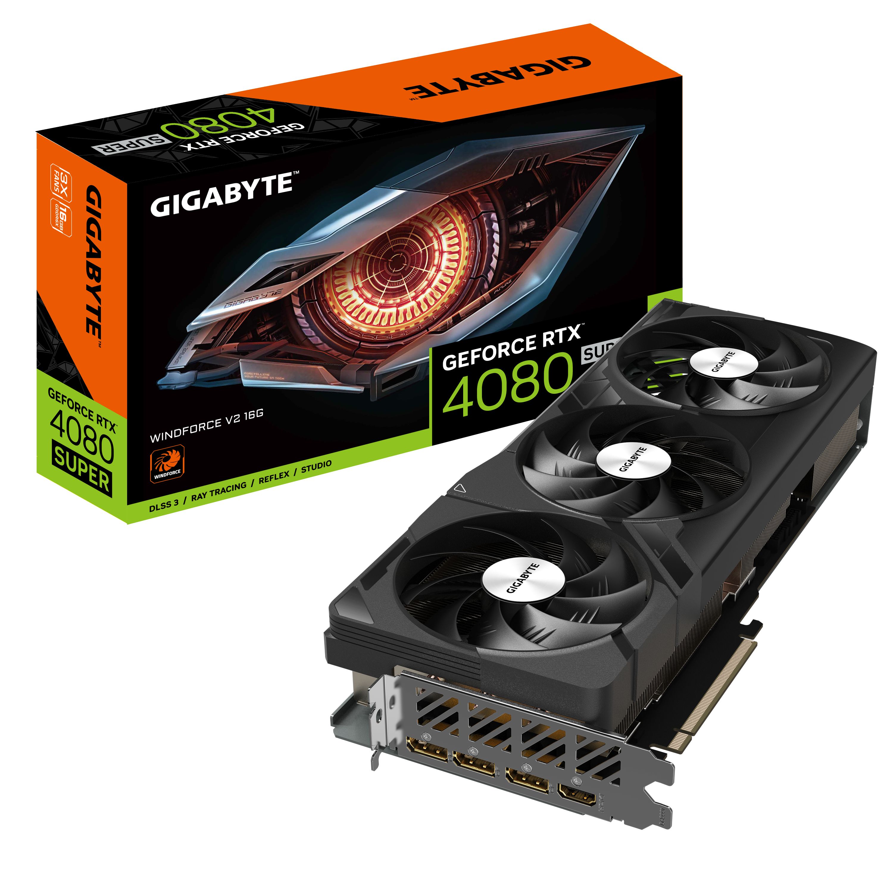 GIGABYTE GeForce RTX 4080 SUPER WINDFORCE V2 16G - NVIDIA 16GB GDDR6X Graphics Card
