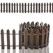 Clôture de jardin miniature - Bois - Flexible - 100 cm - Brun foncé