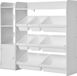 Vevor Armoire de rangement pour jouets à 4 niveaux avec 8 bacs en plastique, blanc