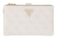 GUESS Laurel II SLG Double Zip Organizer Bone Logo crème portemonnee
