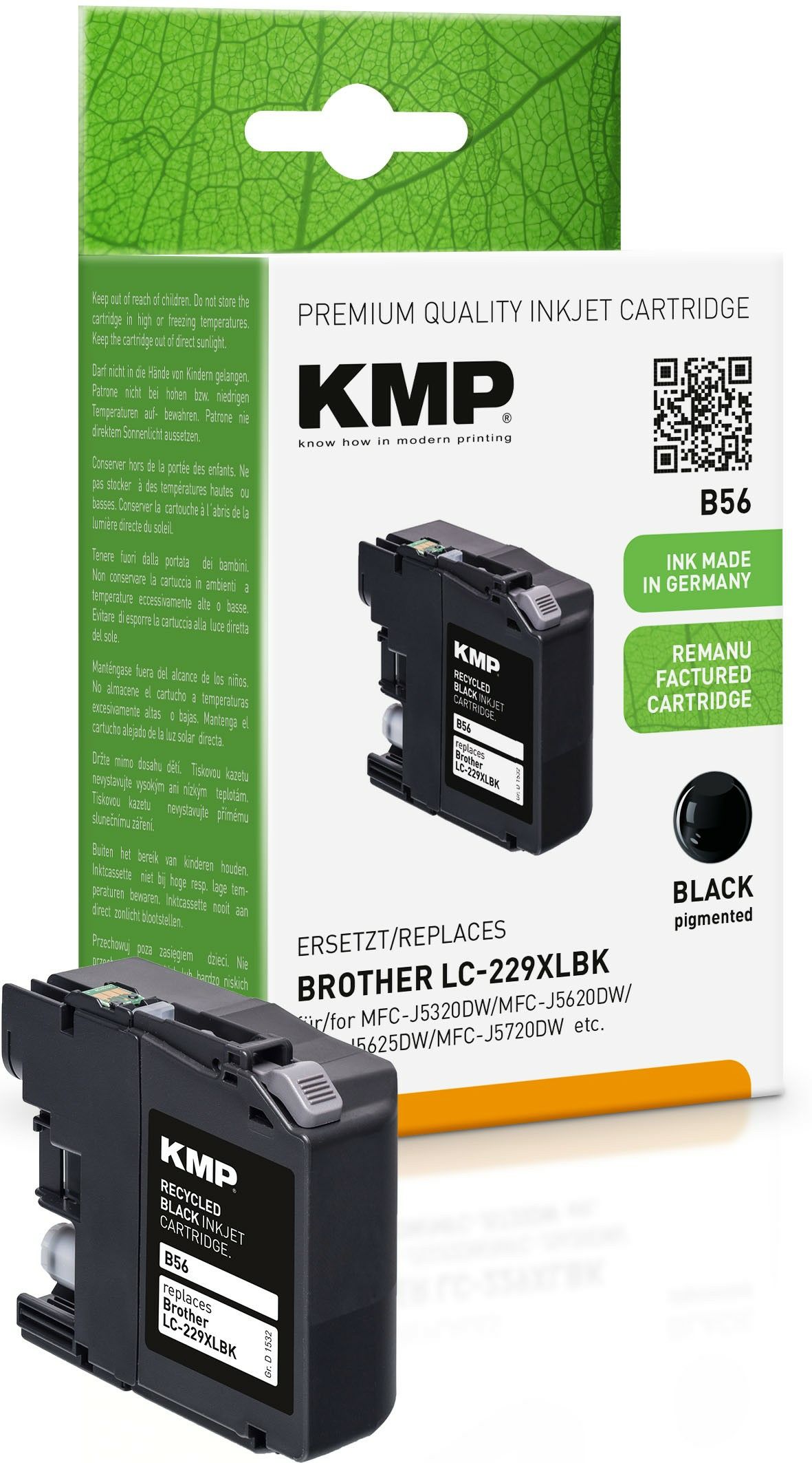 KMP B56 Zwart XL inktcartridge voor Brother LC229XLBK