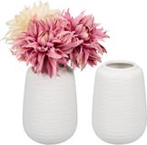Merkloos Relaxdays Keramische vaas - set van 2 - 15 x 10 cm - wit