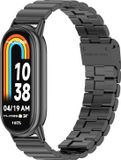 By Qubix Qubix Stalen band - Zwart - Geschikt voor Xiaomi Smart Band 8 / 9 / 10