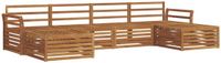 vidaXL - Bank loungeset - 6 zitplekken - Naturel - Massief Acacia Hout