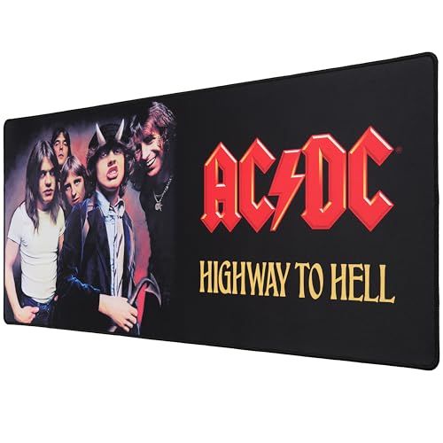 Subsonic - XXL Muismat - Bureauonderlegger AC/DC 90x40 cm - Glad Oppervlak Geoptimaliseerd voor Sensoren, Antislip Onderkant, Gestikte Randen - Groen