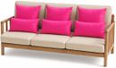 Anna Collection Banc/coussin de jardin set - intérieur/extérieur - 6x pièces - fuchsia rose - En 2 tailles bas/haut