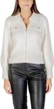 Morgan Zip Fastening Long Sleeve Cardigan with Classic Collar Wo - Beige